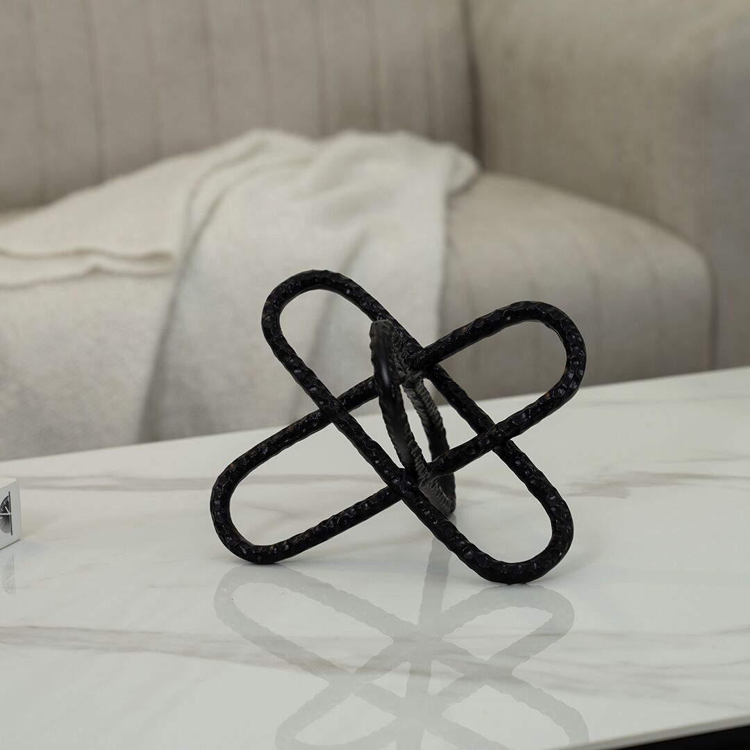 Orline abstract black metal accent 25x25x25cm - Image 3