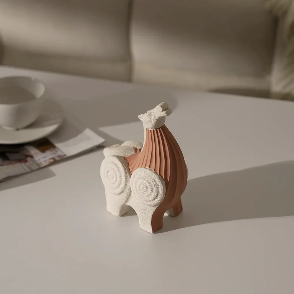 Rabaque polyresin terracotta beige roman horse accent 15x8x20cm - Image 5