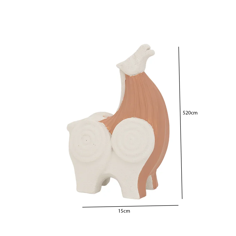 Rabaque polyresin terracotta beige roman horse accent 15x8x20cm - Image 2