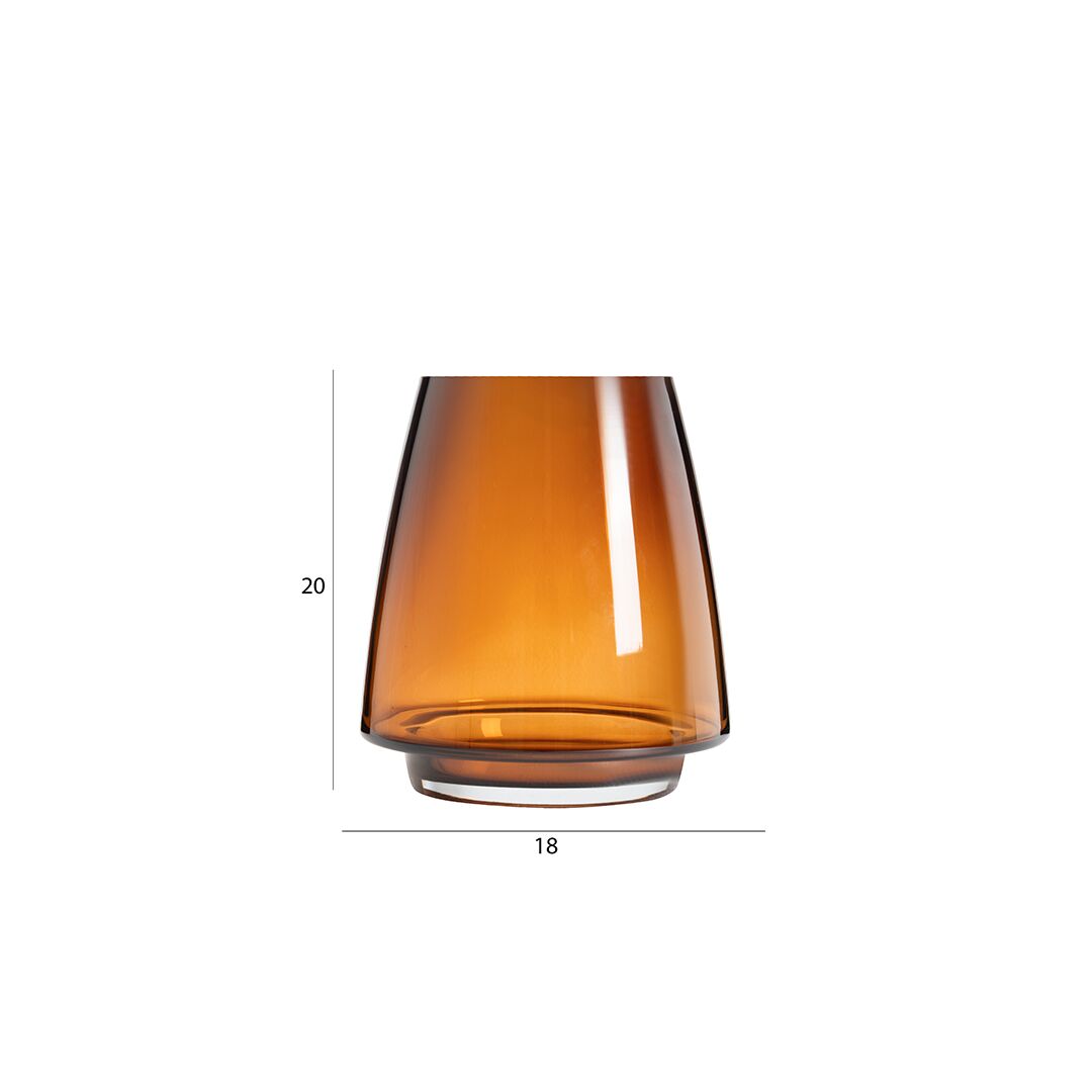 Ruse glass amber texture vase 18x18x20 cm - Image 2