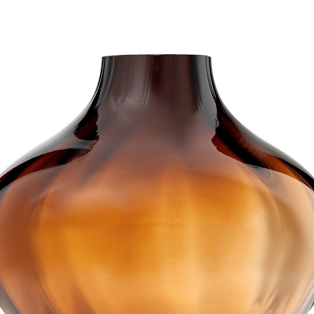 Ruse glass amber texture vase 21x21x20 cm - Image 3