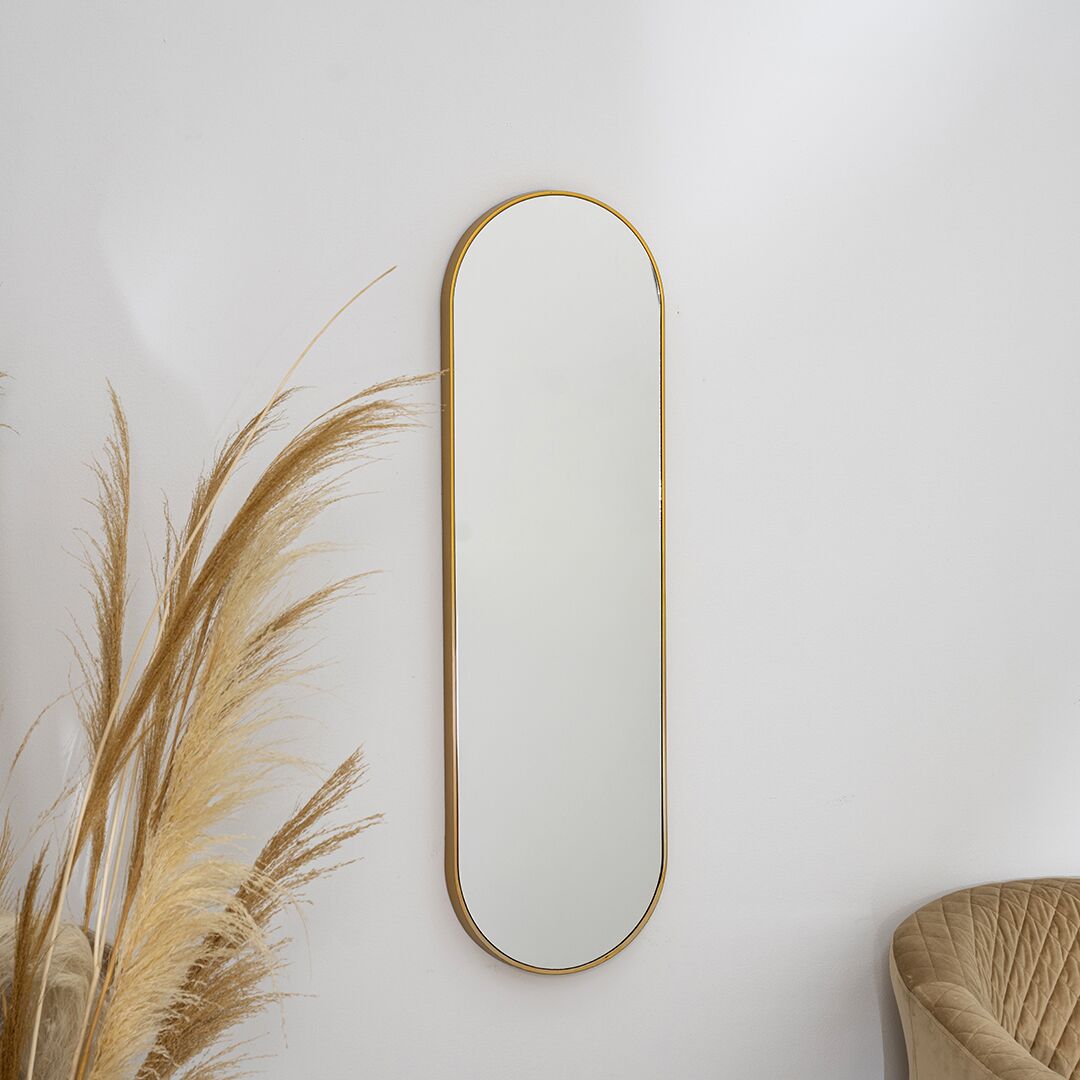 sierra decorative wall mirror gold 101x3x30cm - Image 3