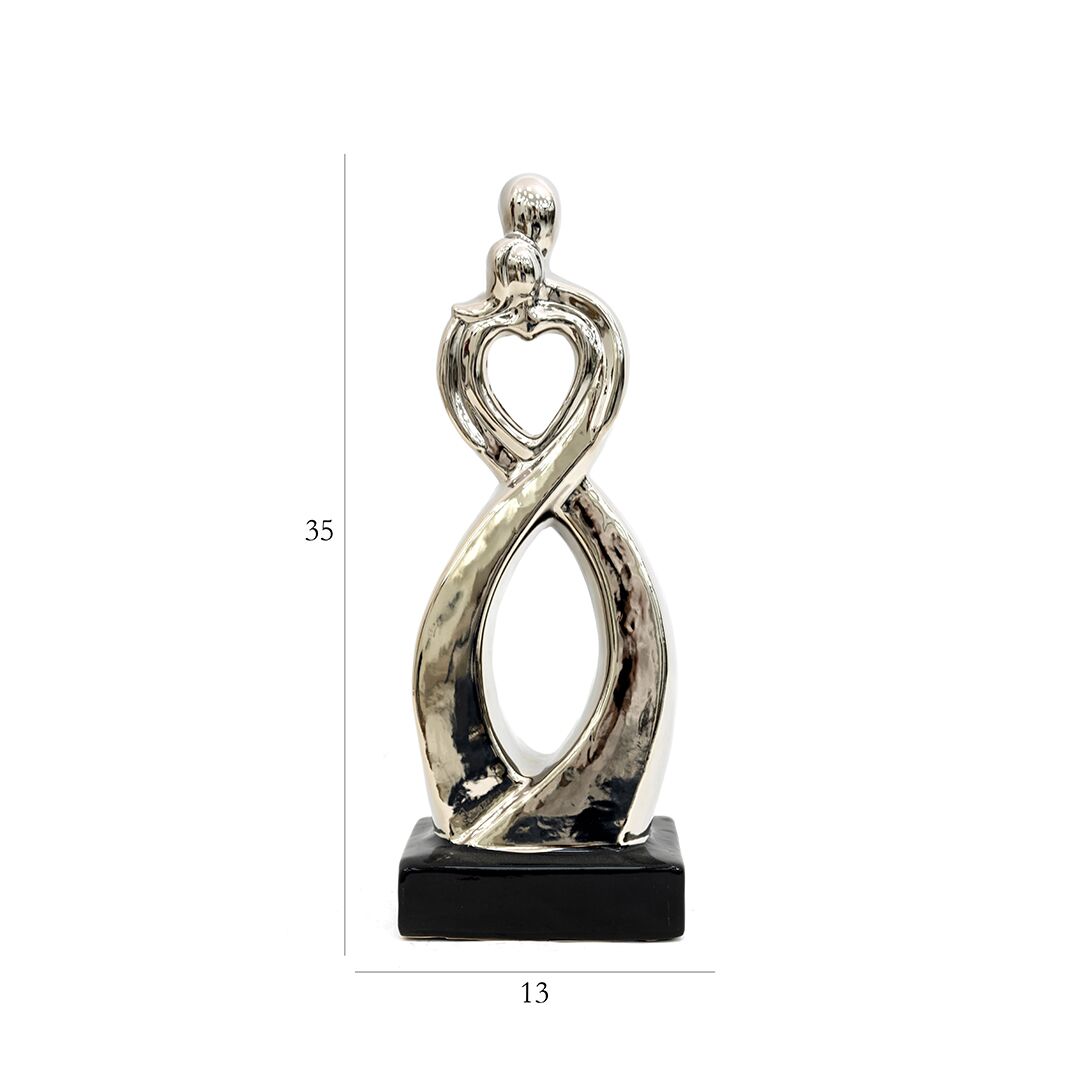 Delyn ceramic silver couple accent 13*9*35 cm - Image 2
