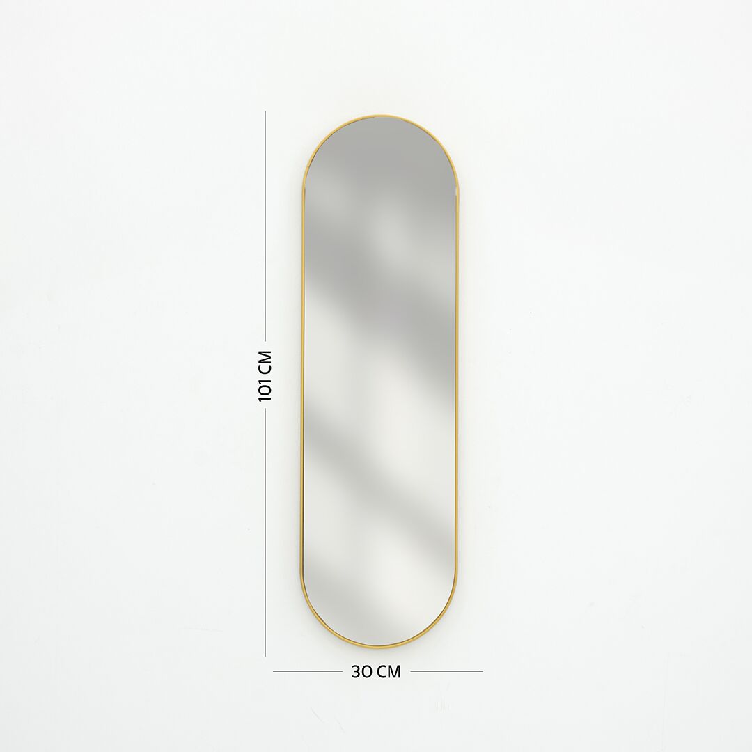 sierra decorative wall mirror gold 101x3x30cm - Image 2