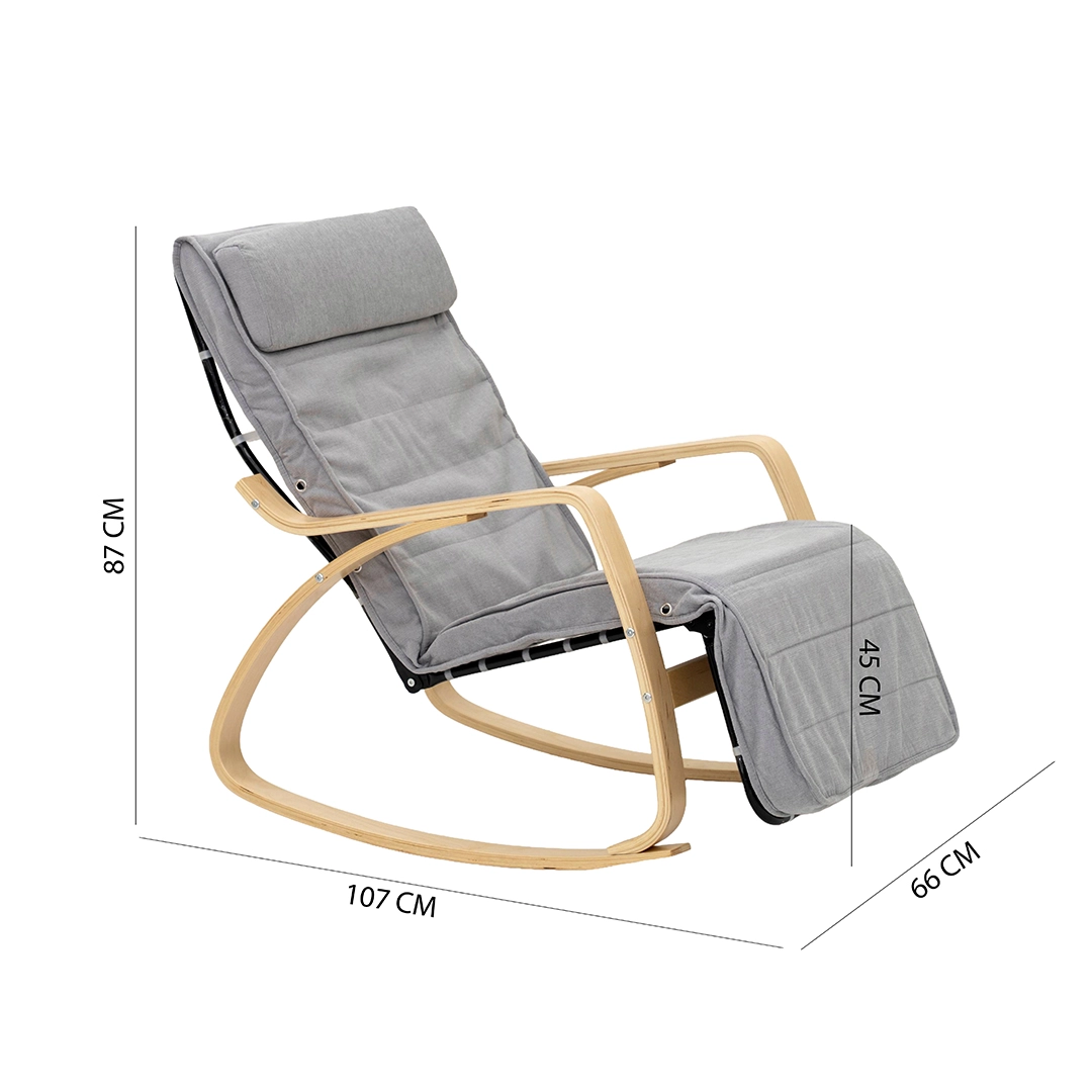 Kangbo Rocking Chair-Light Grey - Image 2