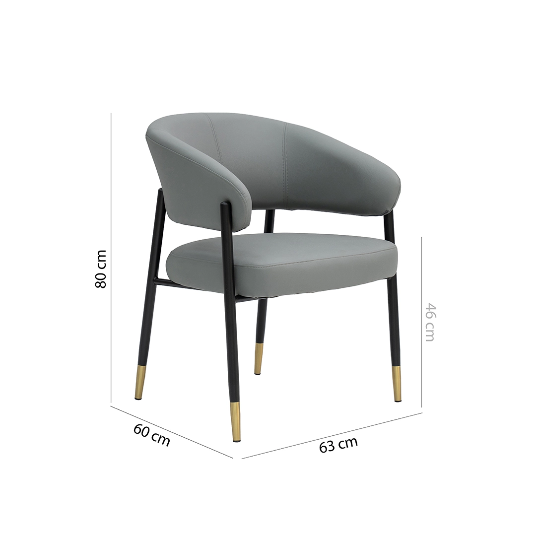 Olivia Dining Chair-Grey - Image 2