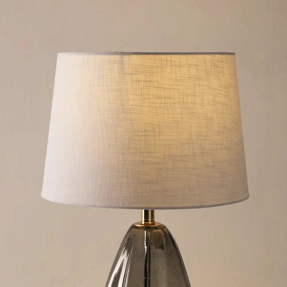 Avero glass base table lamp grey 30x30x56cm - Image 4