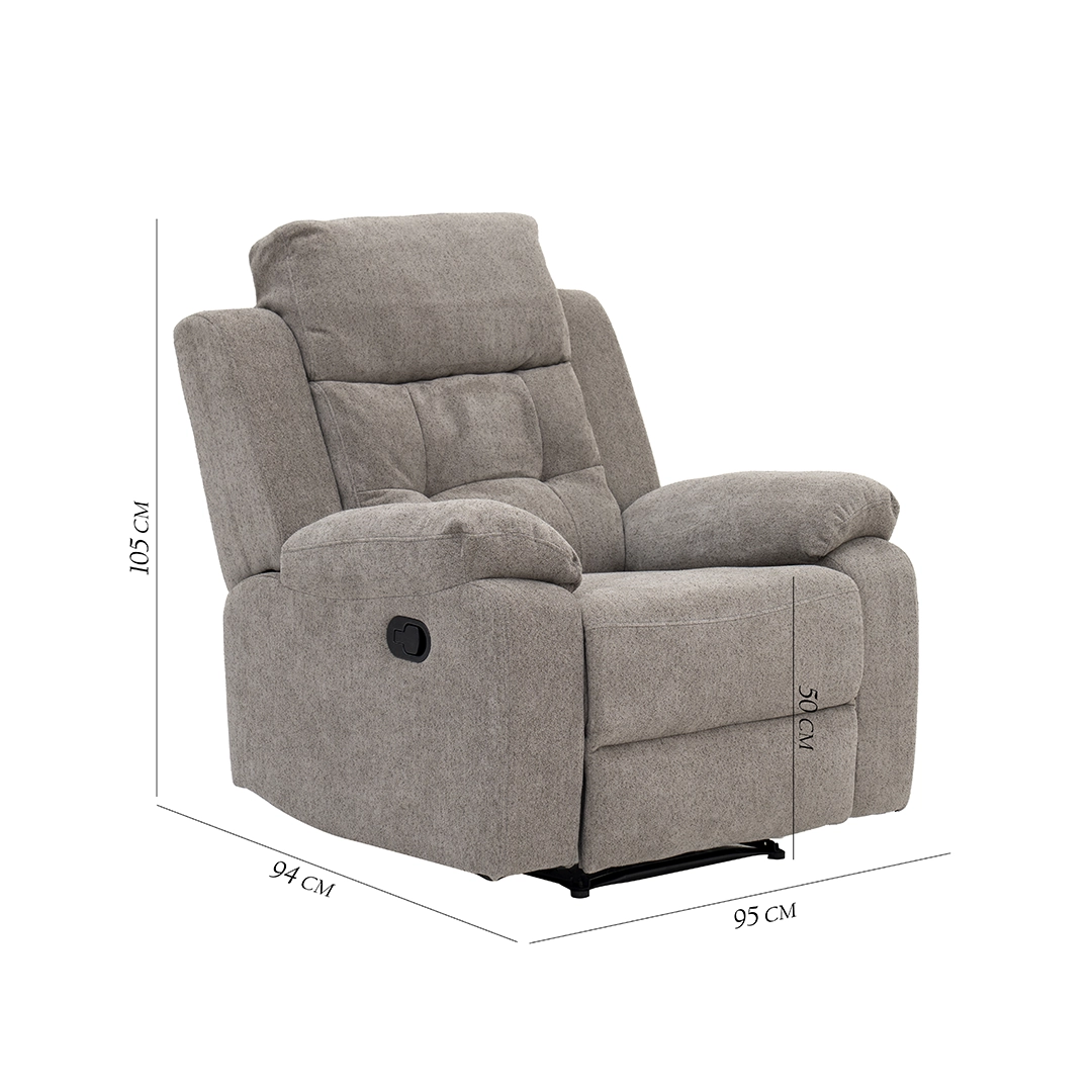Griffen 6-Seater Recliner Sofa Set-Dark Beige - Image 4
