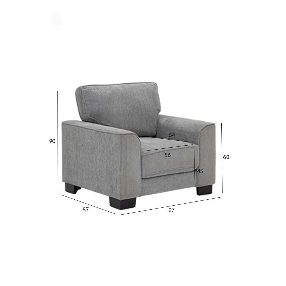 Zendaya 6-Seater Sofa Set-Grey - Image 4