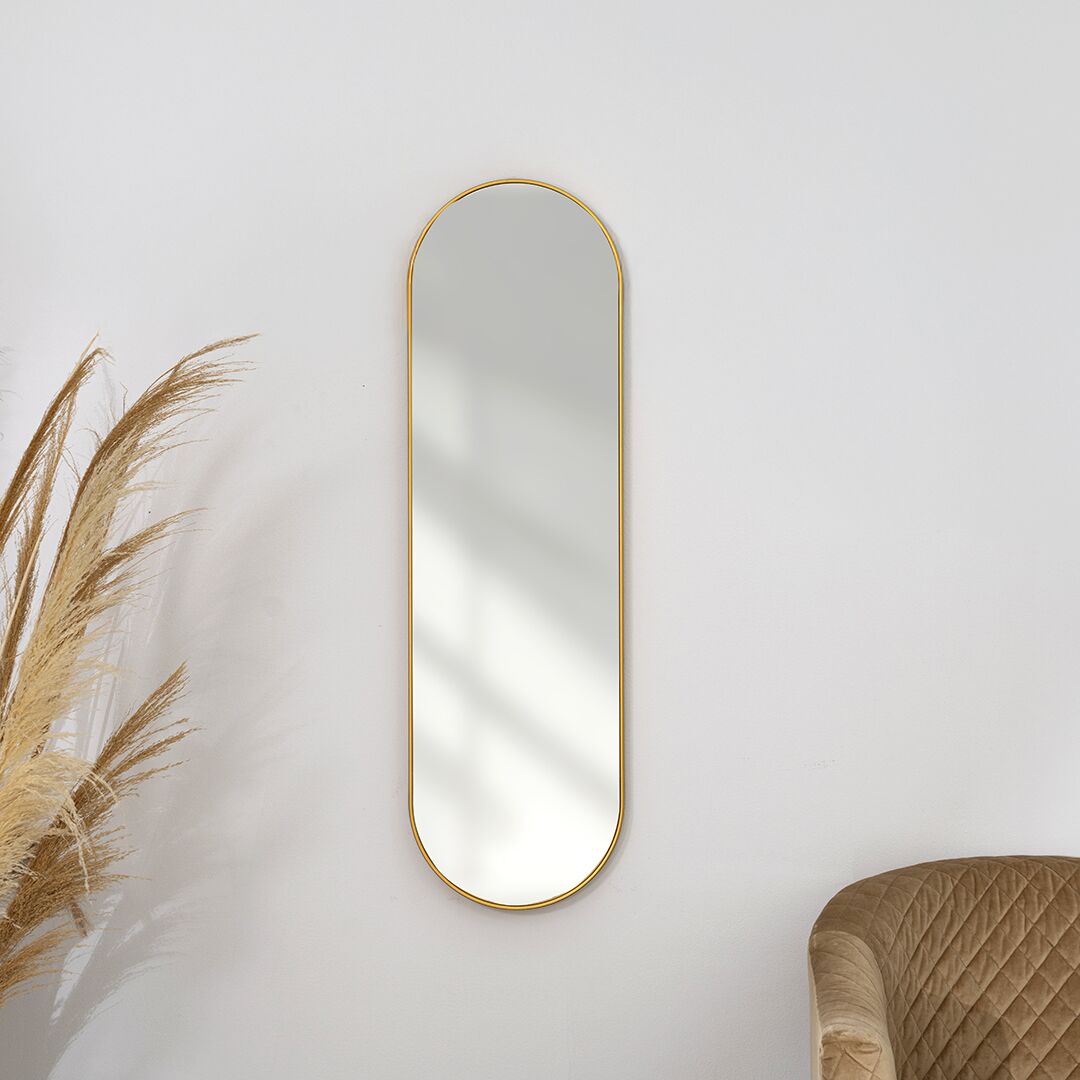 sierra decorative wall mirror gold 101x3x30cm