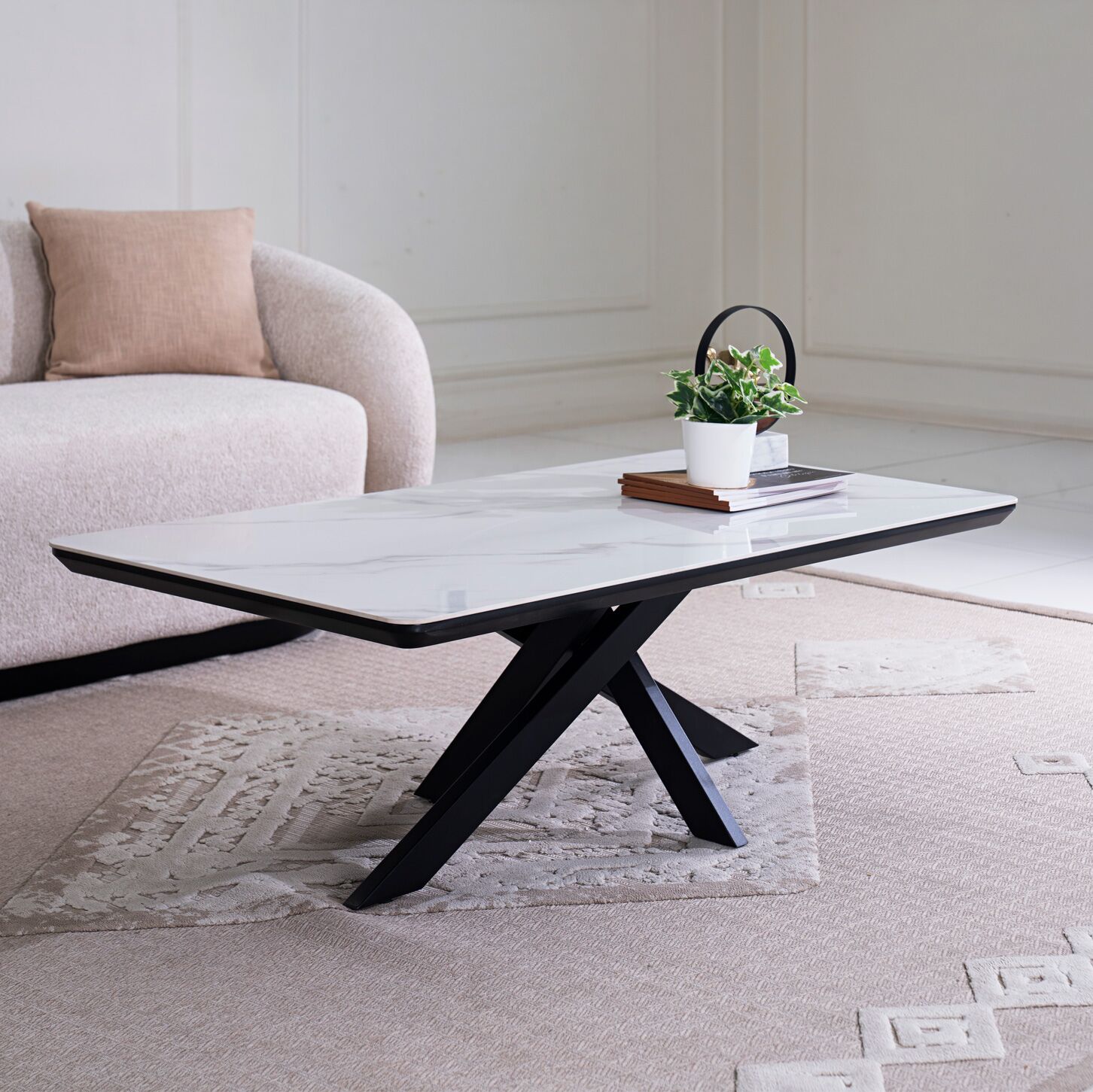 Florence Coffee Table-White/Black - Image 3