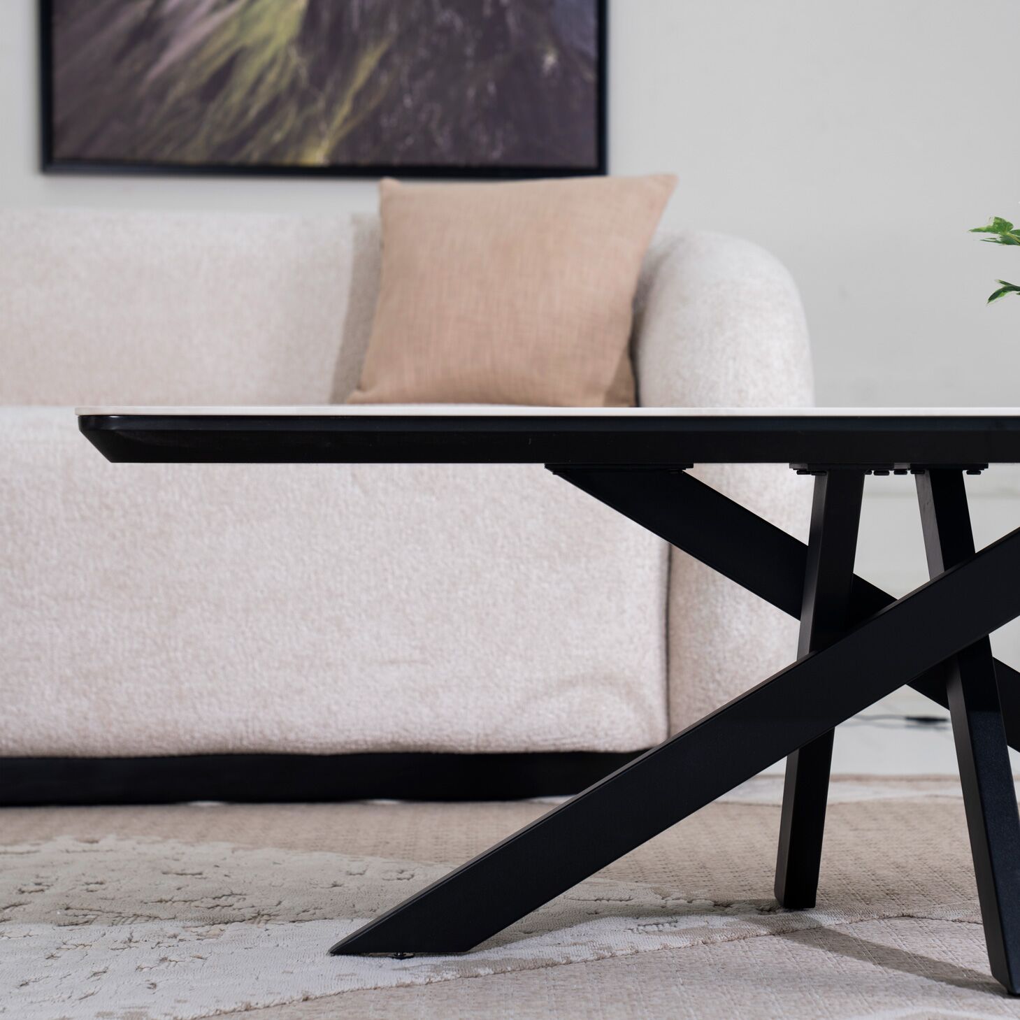 Florence Coffee Table-White/Black - Image 4