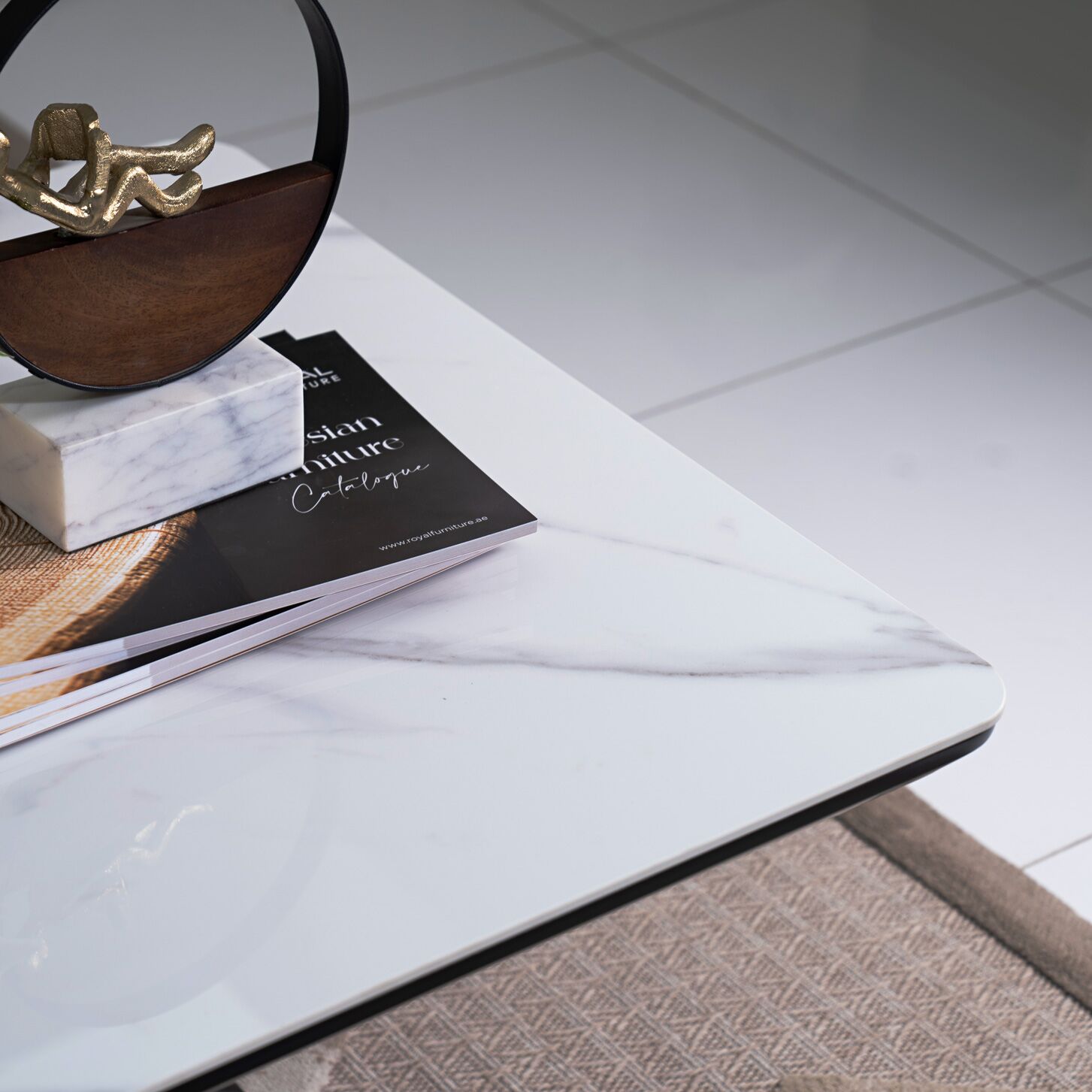 Florence Coffee Table-White/Black - Image 5