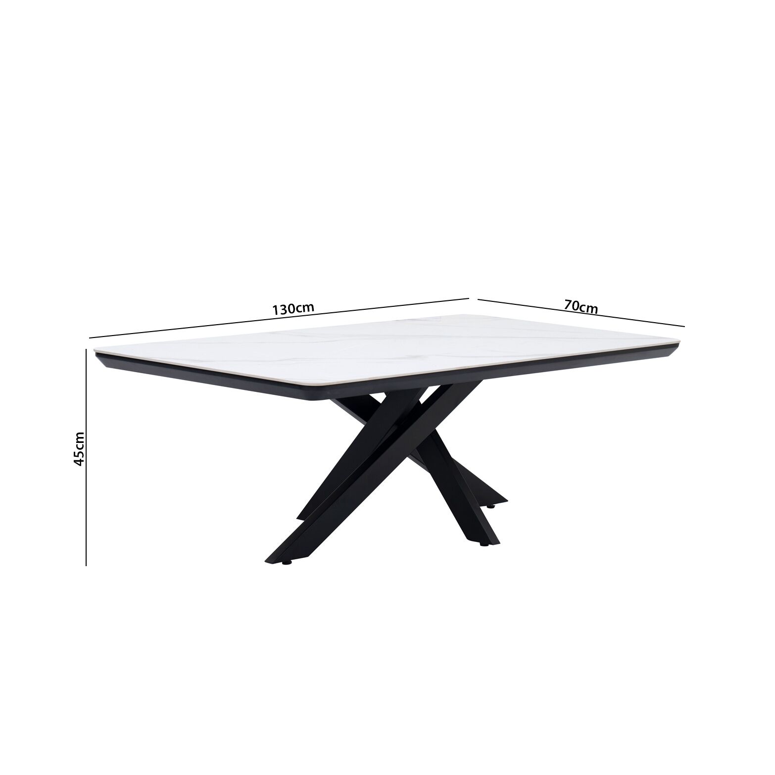 Florence Coffee Table-White/Black - Image 2