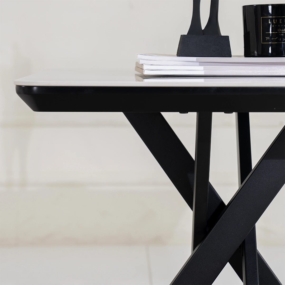 Florence End Table-White/Black - Image 5