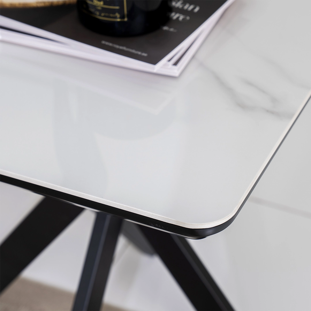 Florence End Table-White/Black - Image 6