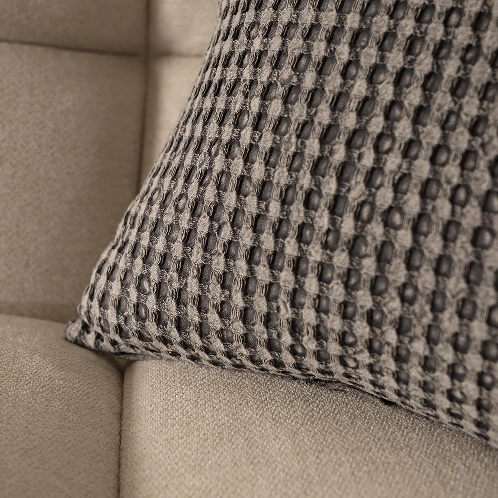 Heston waffle charcoal cushion 45×45 cm - Image 6