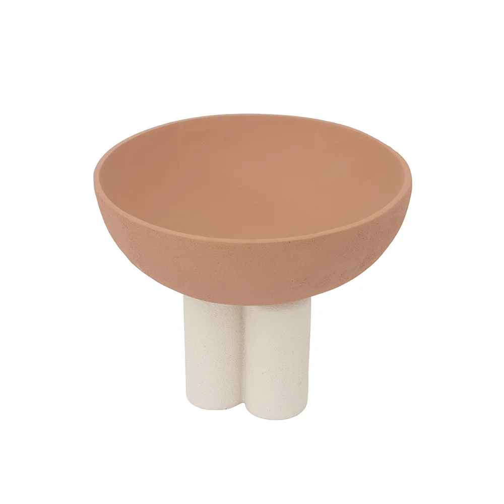 Rabaque polyresin terracotta beige deco bowl 25x25x20cm - Image 4