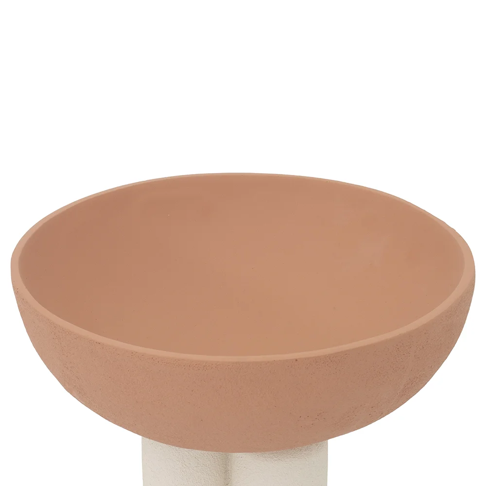 Rabaque polyresin terracotta beige deco bowl 25x25x20cm - Image 3