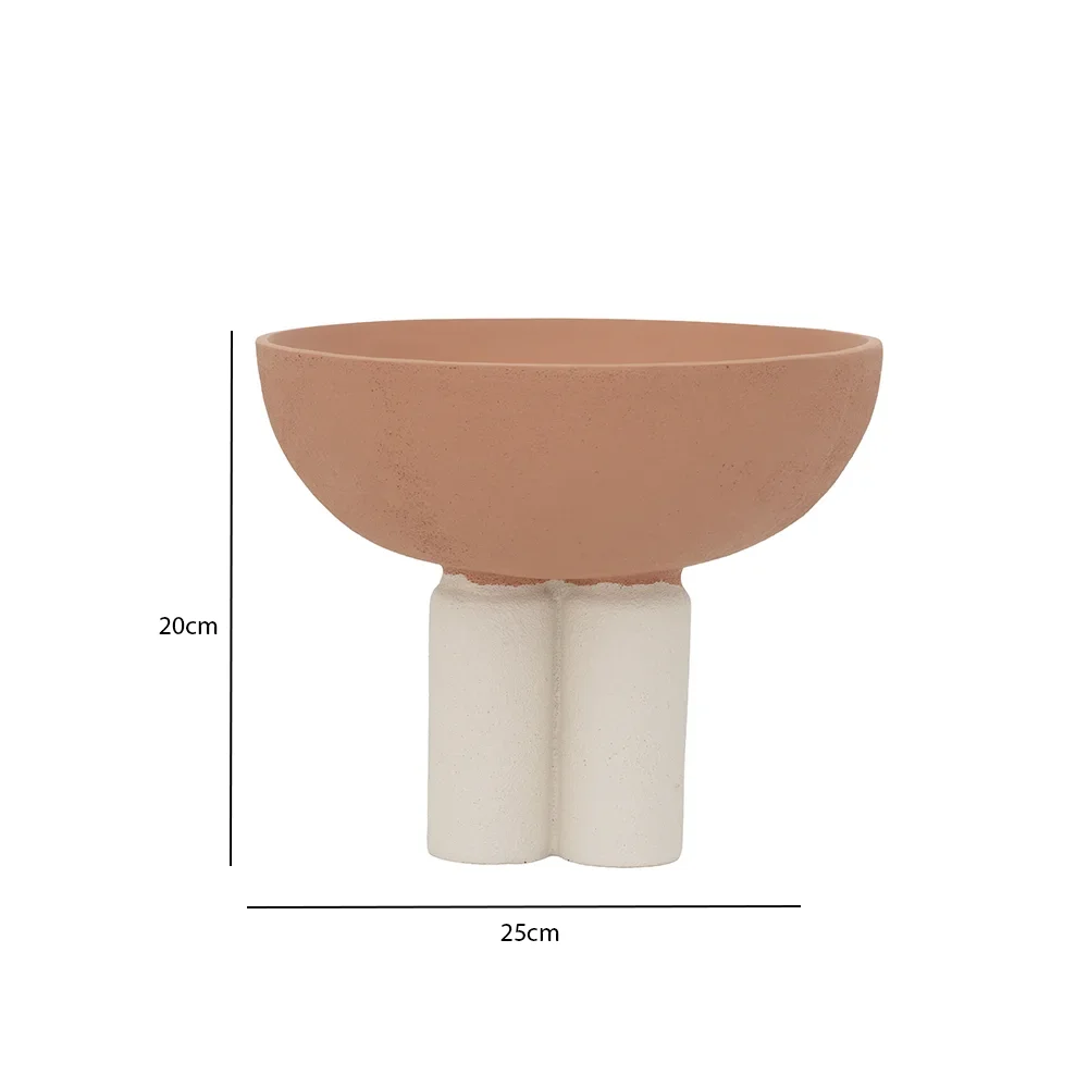 Rabaque polyresin terracotta beige deco bowl 25x25x20cm - Image 2