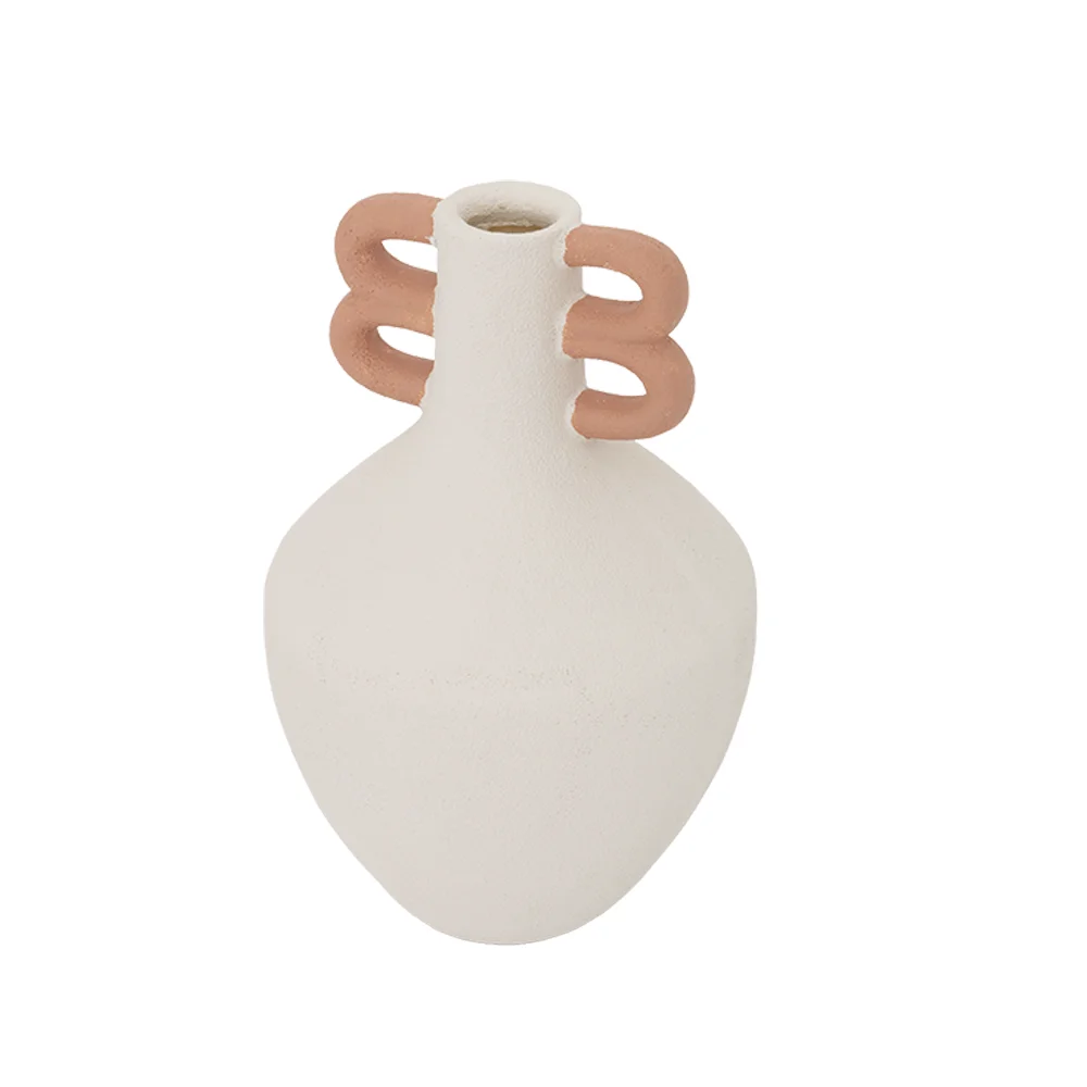 Rabaque polyresin terracotta beige vase 18x8x28cm - Image 2