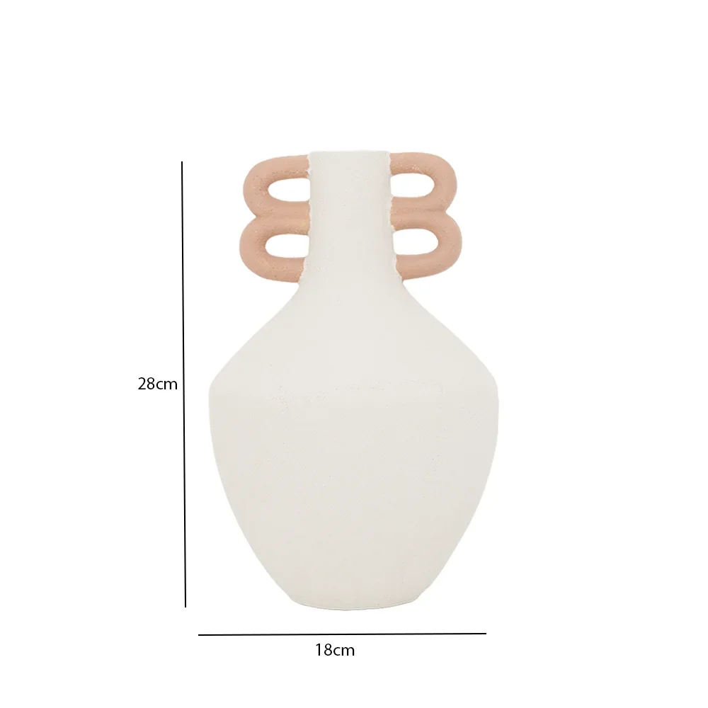 Rabaque polyresin terracotta beige vase 18x8x28cm - Image 3