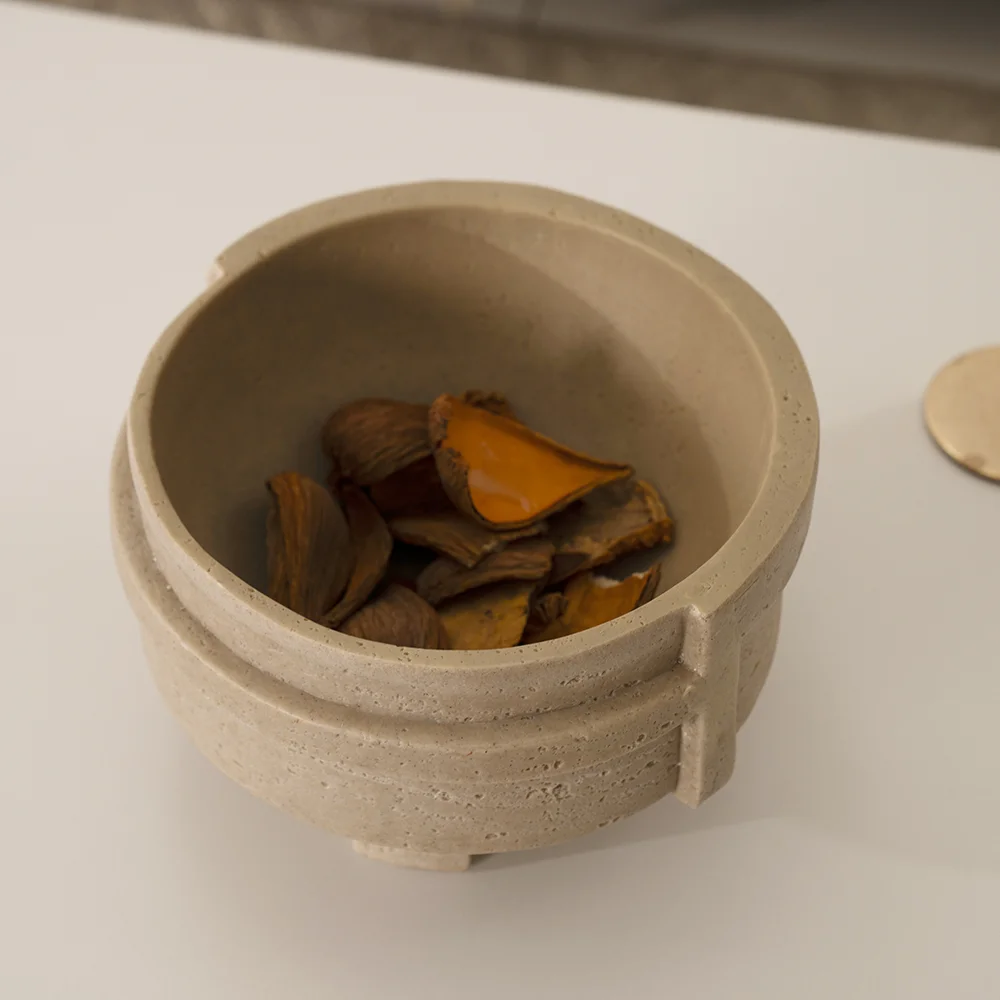 Rabaque travertine deco bowl 25x25x15cm - Image 8