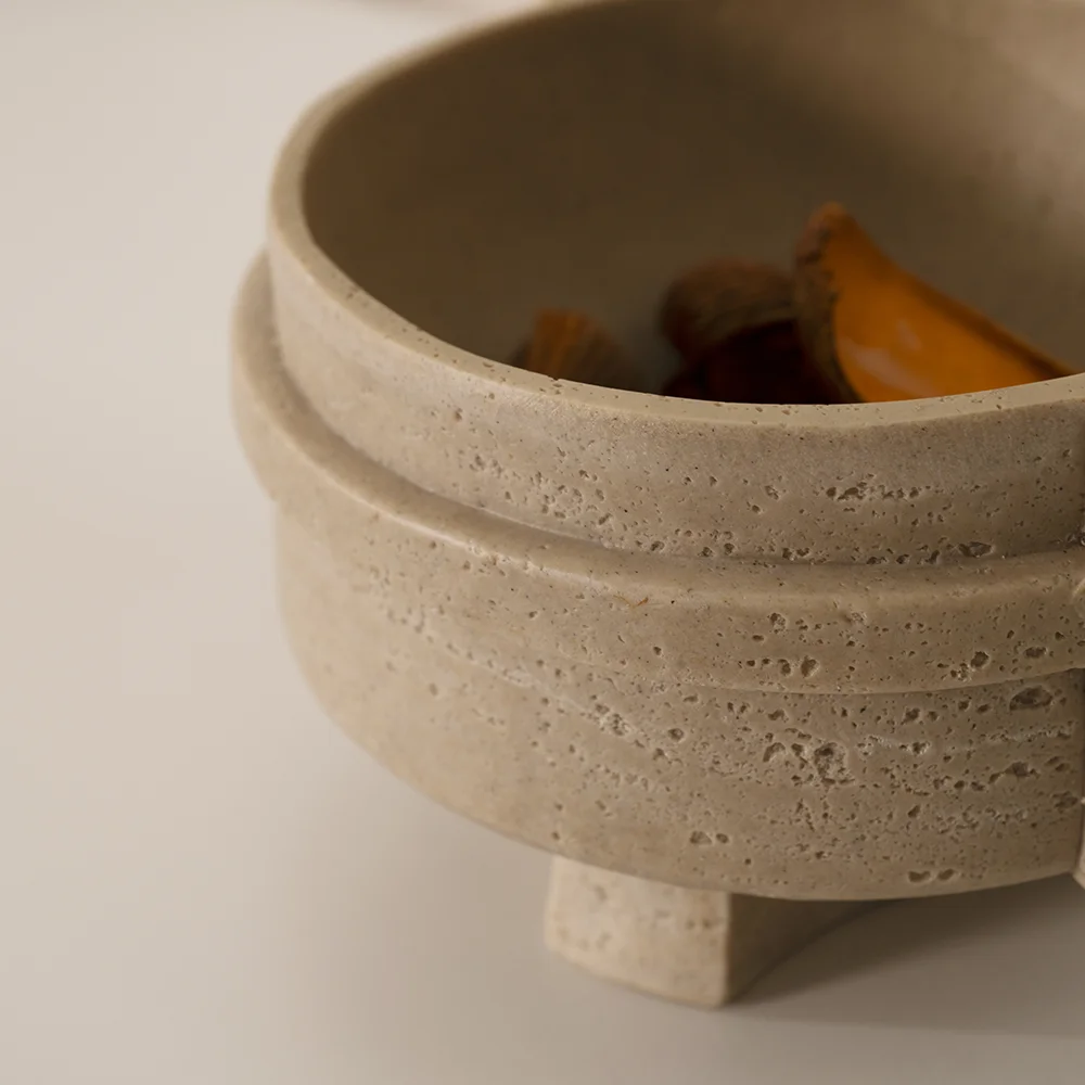 Rabaque travertine deco bowl 25x25x15cm - Image 7