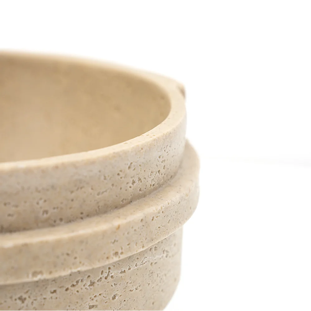 Rabaque travertine deco bowl 25x25x15cm - Image 5