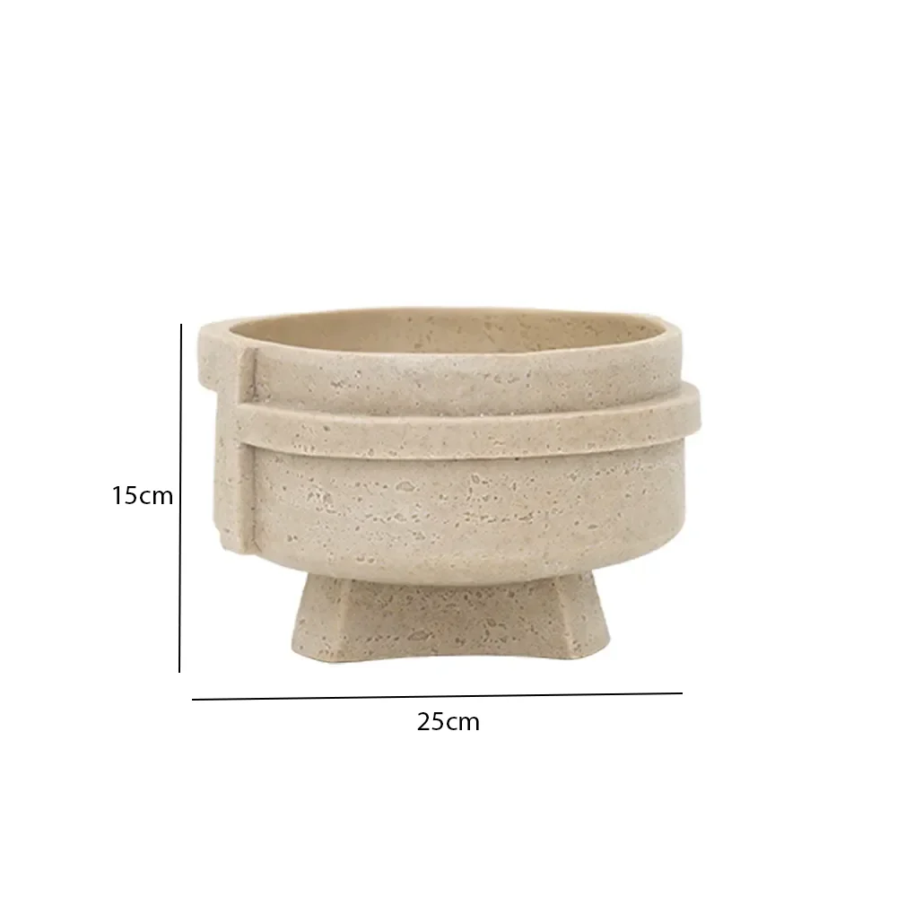 Rabaque travertine deco bowl 25x25x15cm - Image 2