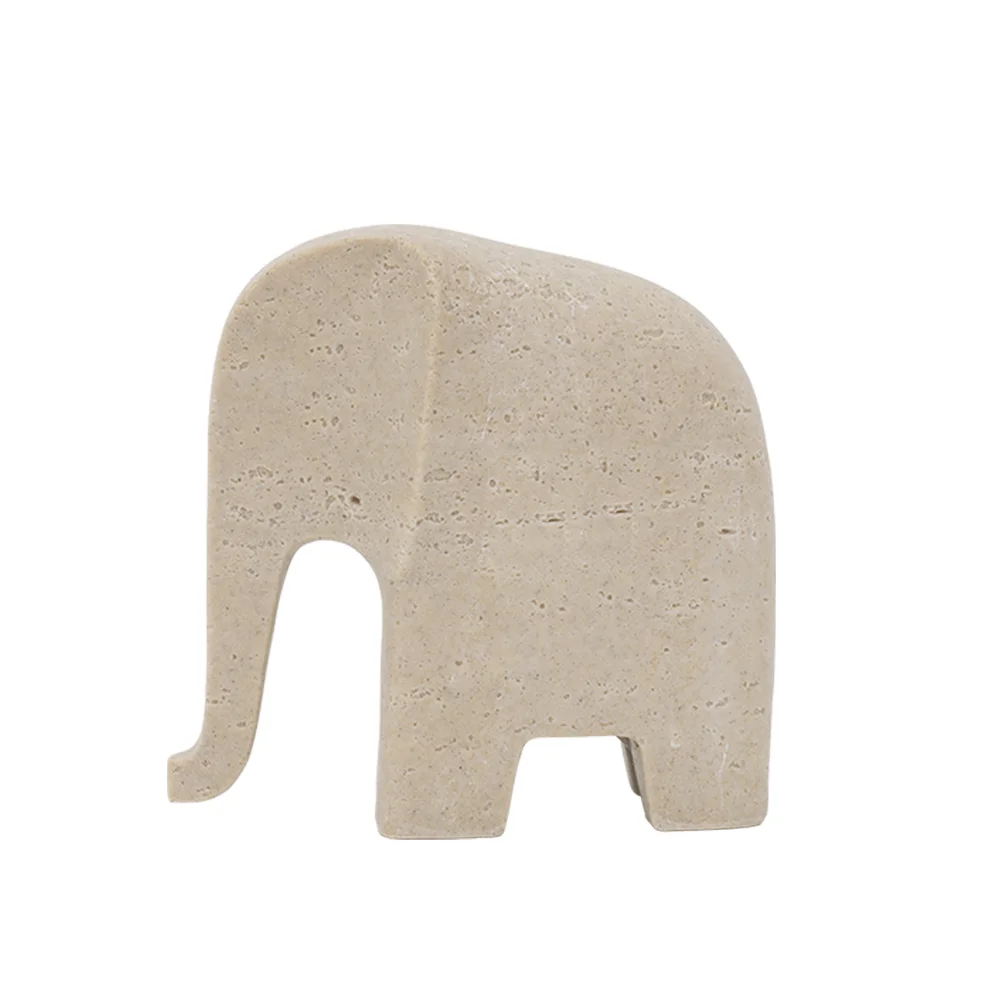 Rabaque travertine elephant accent 20x10x19.5cm - Image 5