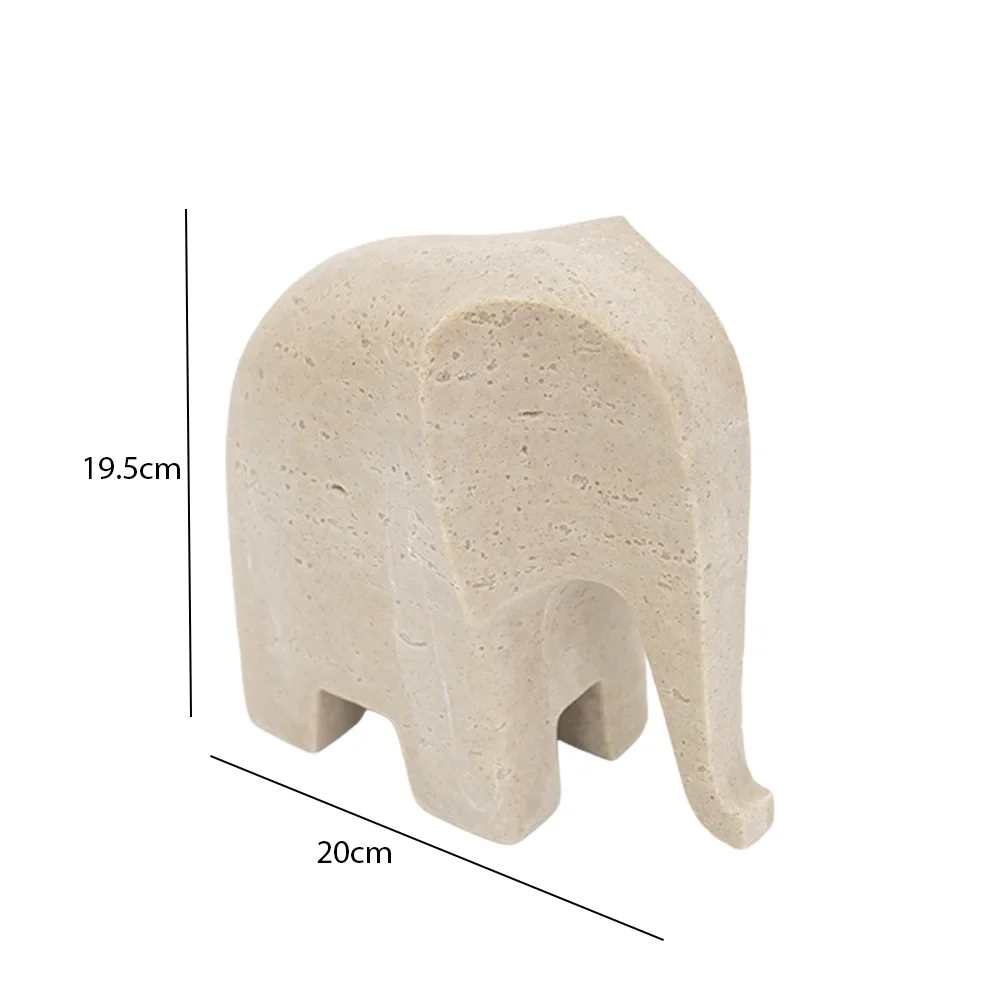 Rabaque travertine elephant accent 20x10x19.5cm - Image 2