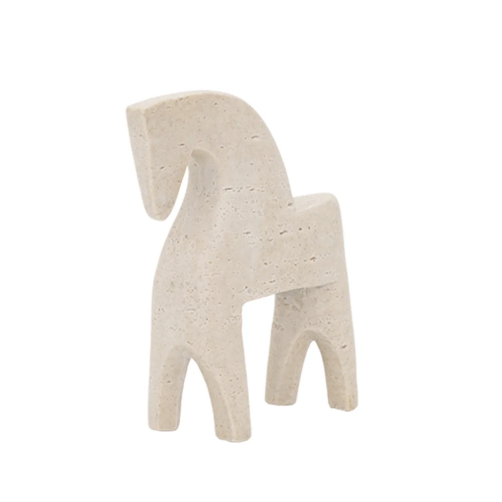 Rabaque travertine horse accent 17x6x23cm - Image 4