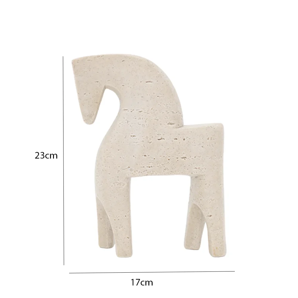 Rabaque travertine horse accent 17x6x23cm - Image 2