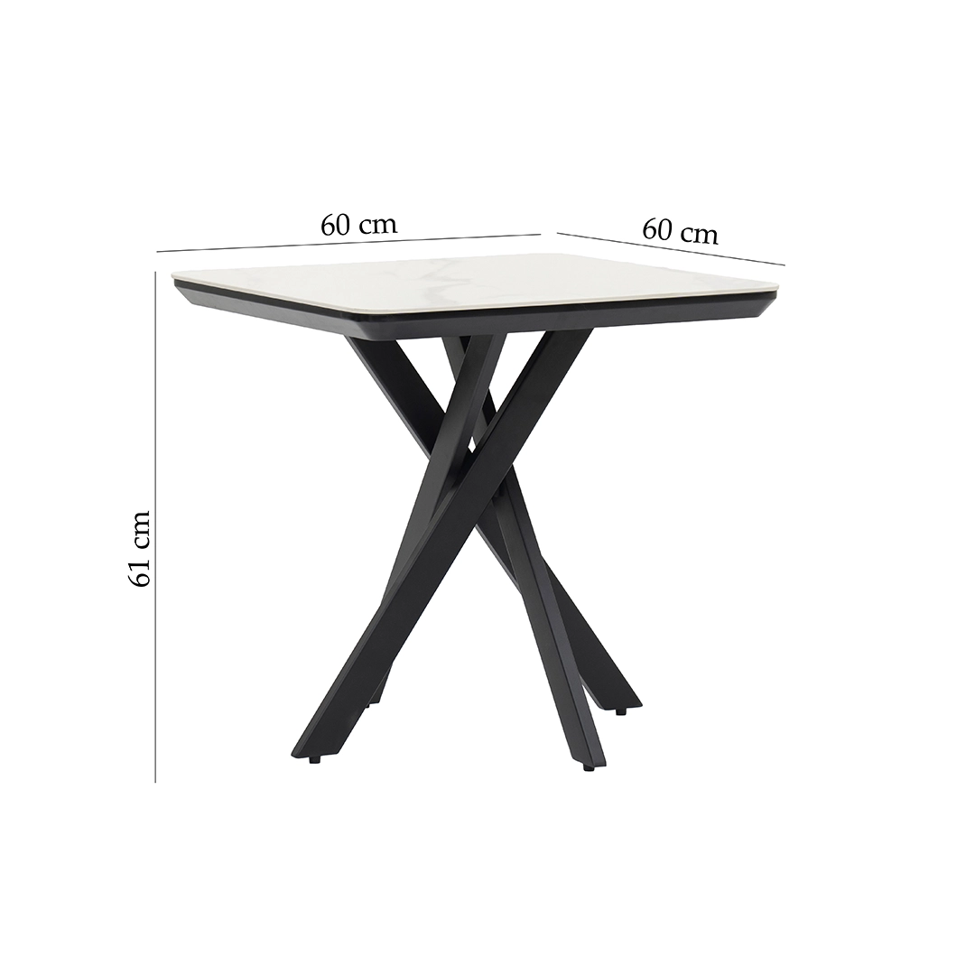 Florence End Table-White/Black - Image 2