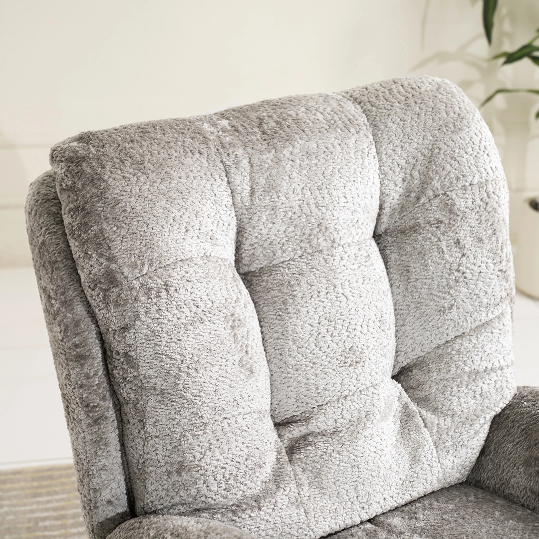 Scandi Lounge Chair with Footstool-Grey - Image 5