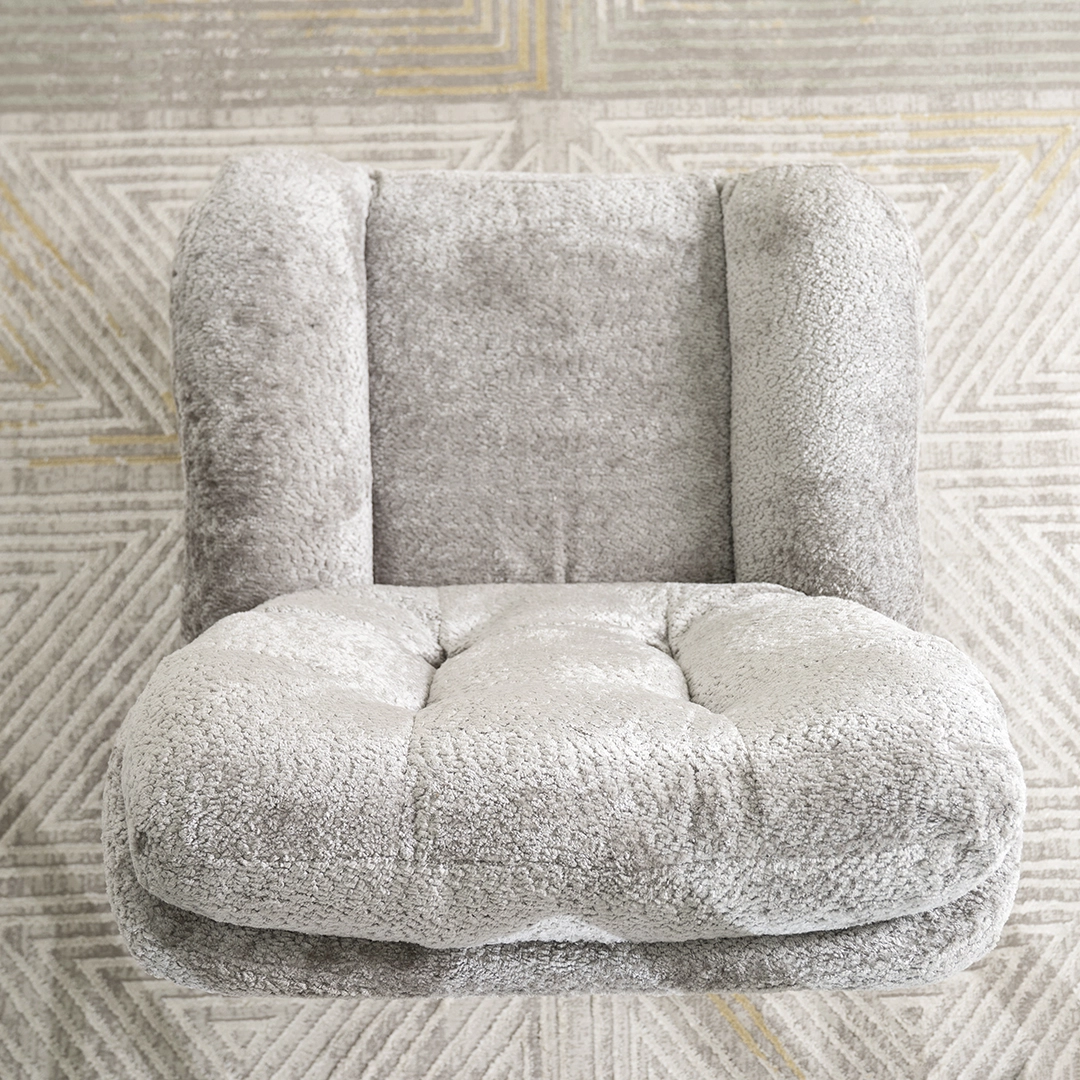 Scandi Lounge Chair with Footstool-Grey - Image 7