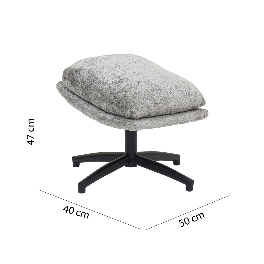 Scandi Lounge Chair with Footstool-Grey - Image 3