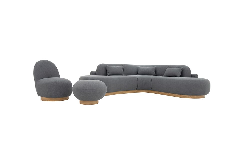Lorenzo Corner Sofa Set-Grey - Image 8