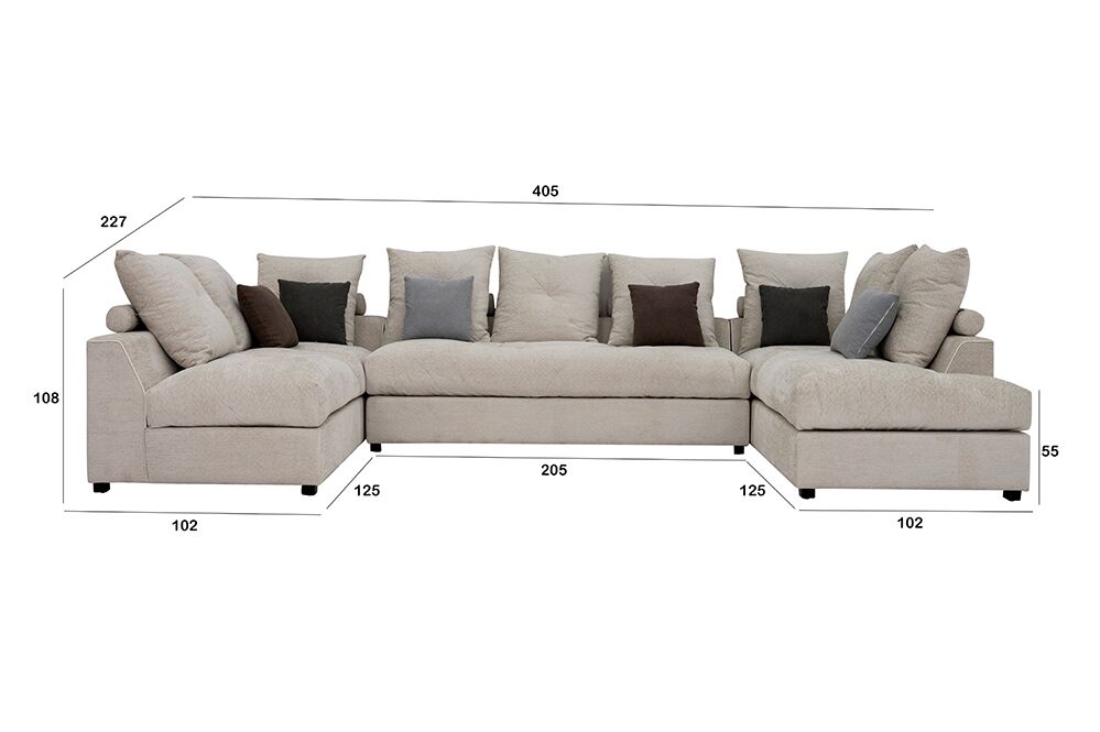 Elise Corner Sofa with Ottoman - Image 2