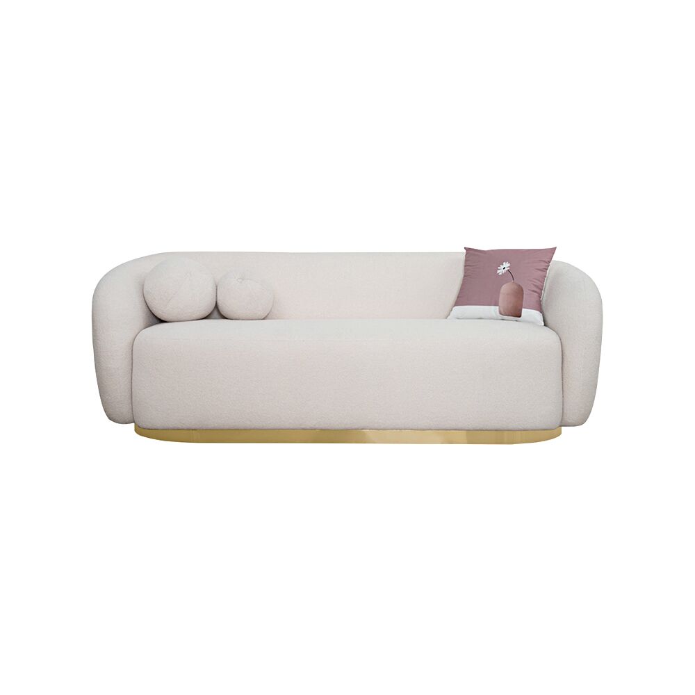 Ava Sofa Set with Mushroom Pouffe - Image 6