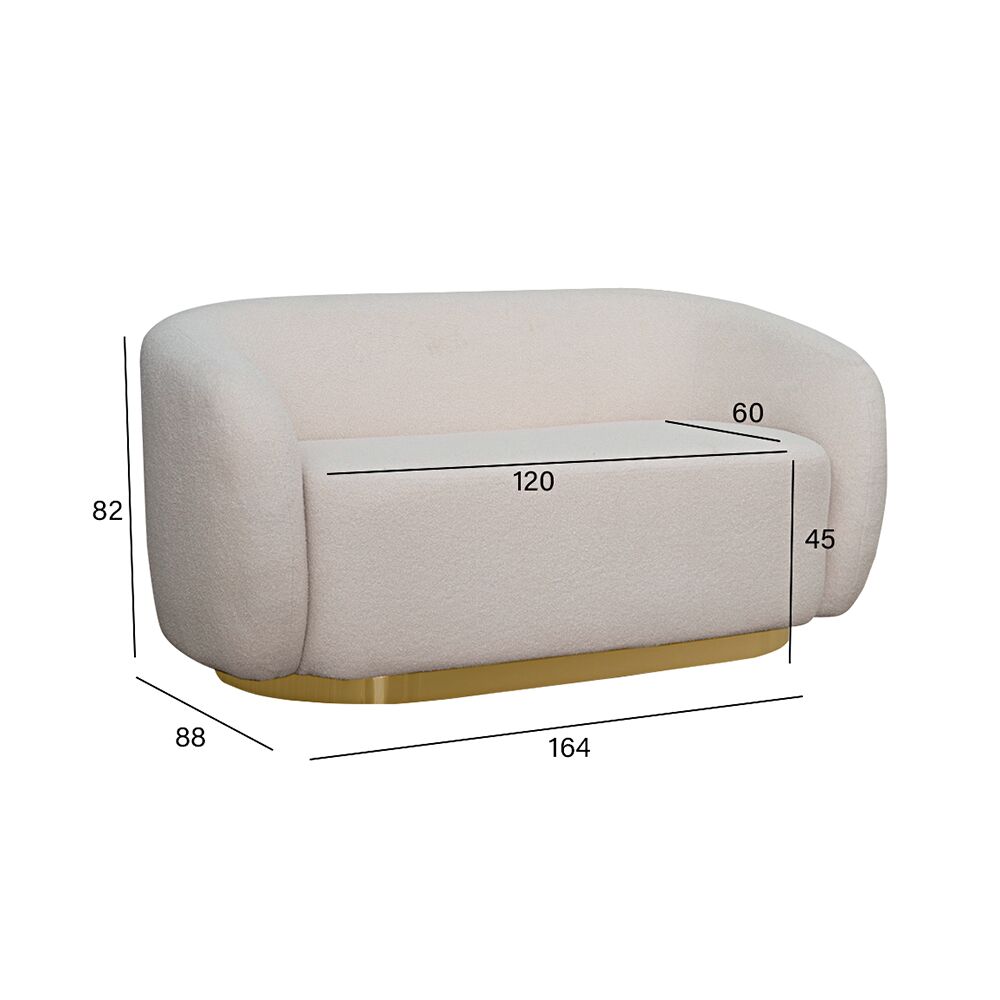 Ava Sofa Set with Mushroom Pouffe - Image 3