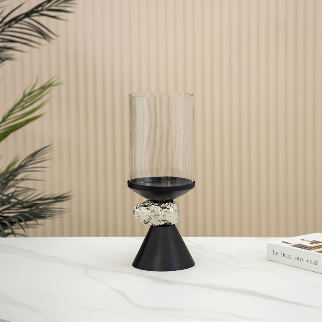 Eclat metal glass black hurricane – 38 cm - Image 3