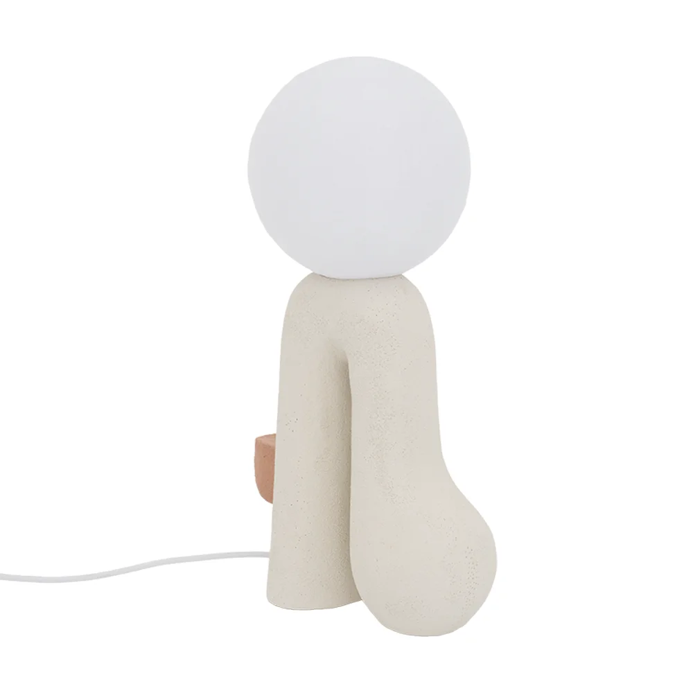 Rabaque polyresin terracotta beige USB table lamp 15.5x7x30cm - Image 3