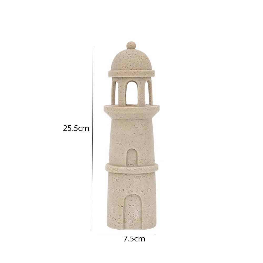 Rabaque travertine lighthouse tealight holder 7.5?7.5?25.5cm - Image 2