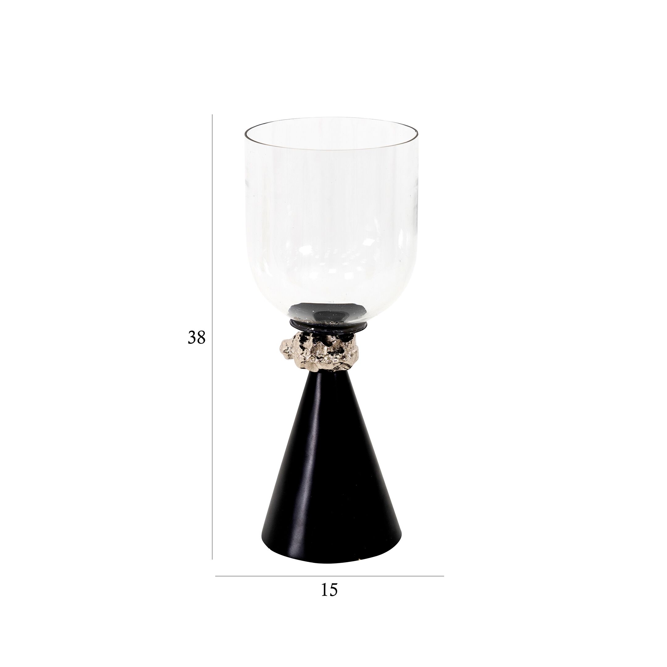 Eclat metal glass black hurricane – 38 cm - Image 2