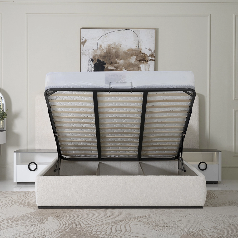 Edessa 6-pcs King Bedroom Set With Hydraulic Storage-180*200cm - Image 4