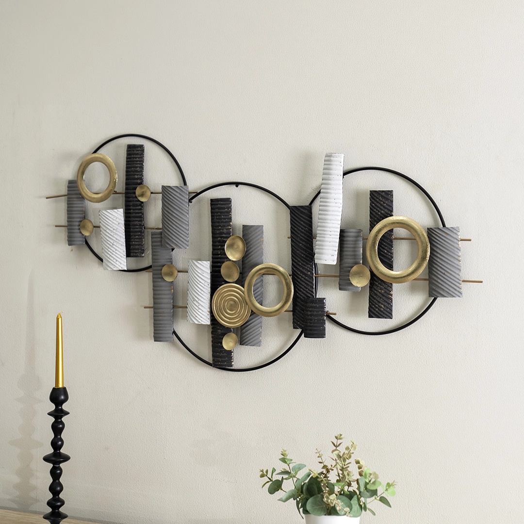 Castora Metal Wall Decor Black/Grey 120x58Cm - Image 3