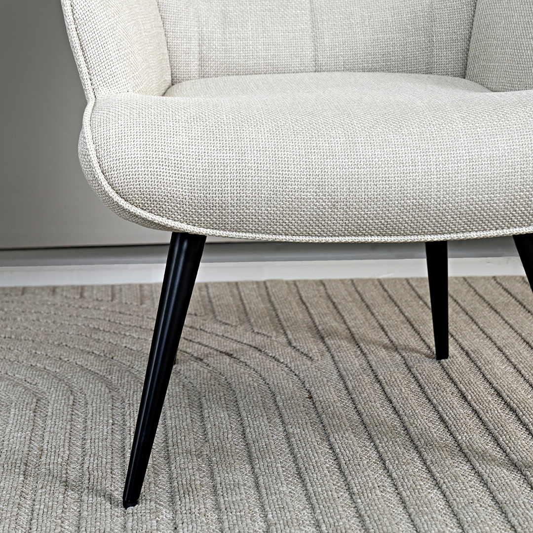 Geona Leisure Chair with Footstool-Beige - Image 5