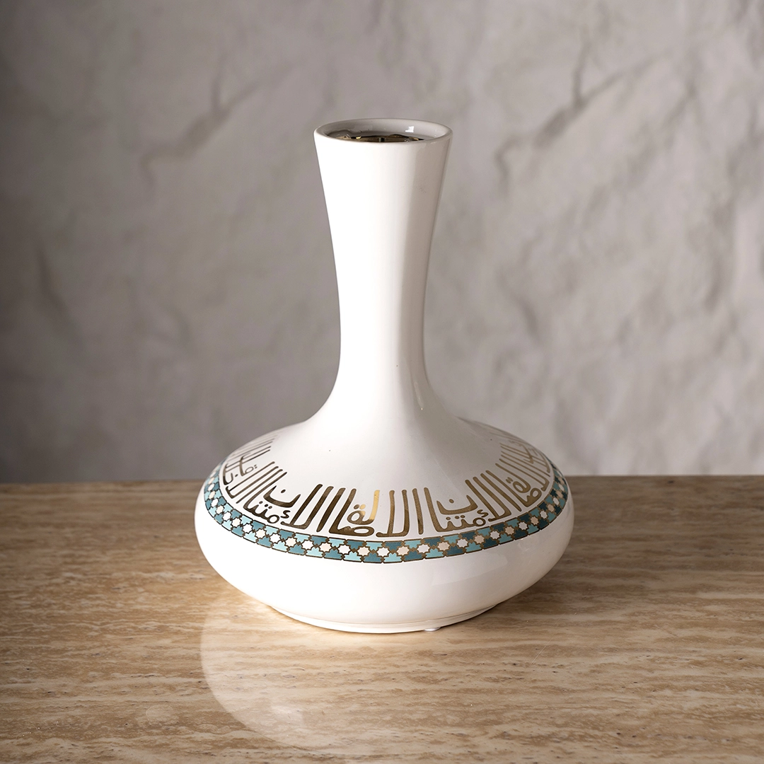 Taliah Ceramic Vase White/Gold 25x25x29Cm - Image 2